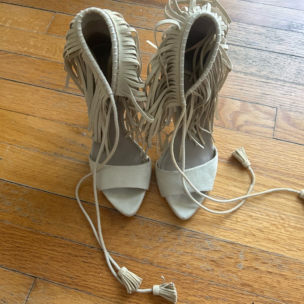 Zara Basic Collection Fringe Heels - Picture 3 of 3